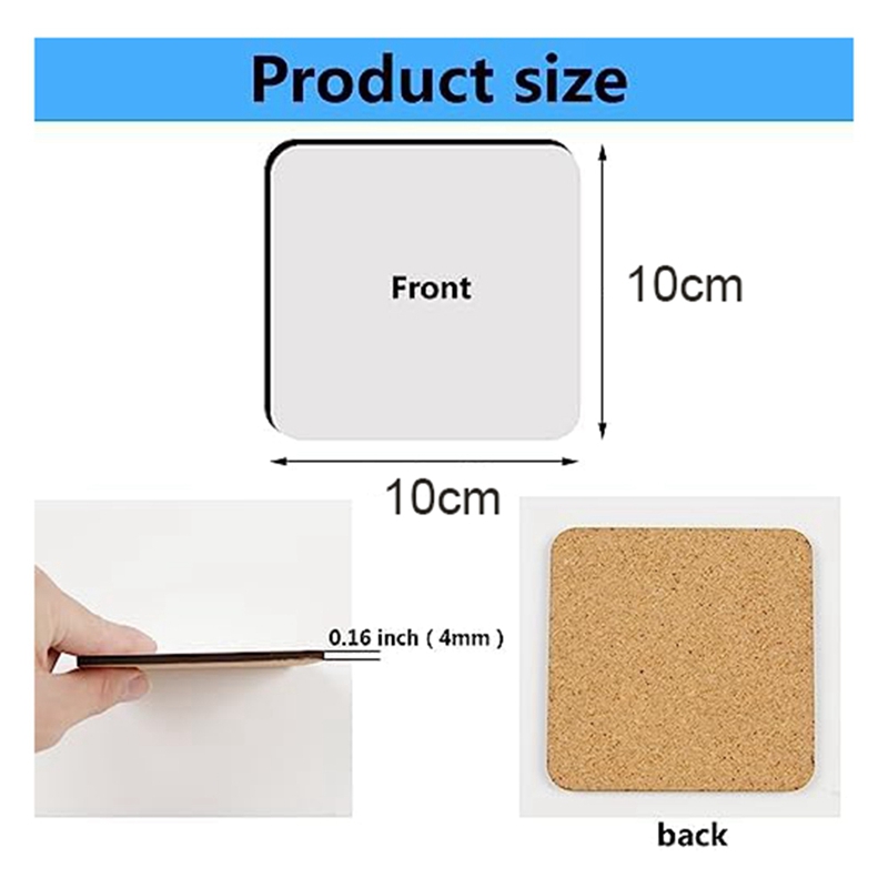 12 szt. Kwadratowe podkładki d – Coaster Sublimation Blank recenzja i cena